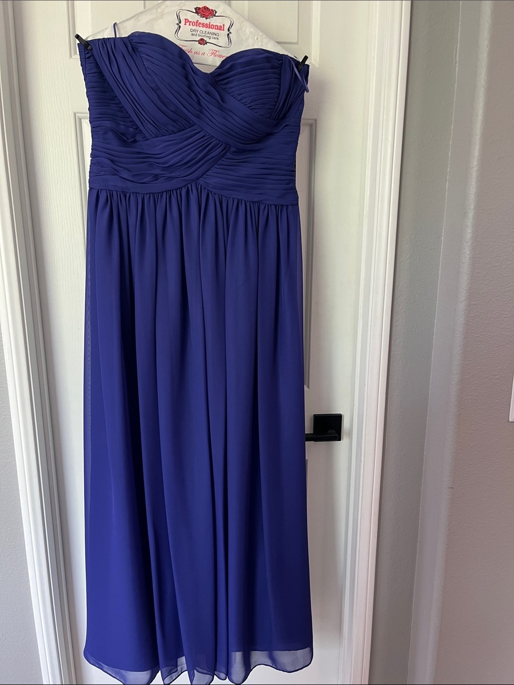 Royal blue chiffon prom dress